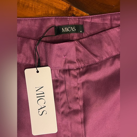 Micas Size Medium Ombre High Waisted Satin Straight Leg Pants NWT - Picture 10 of 11
